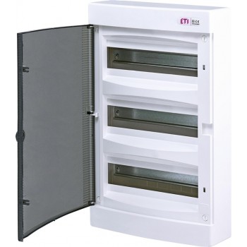 ECT36PT-S PLASTIC SWITCHGEAR NT 36M 3X 12M N+PE IP40 IK07 526X287X112 SMOKE DOOR WHITE DIDO