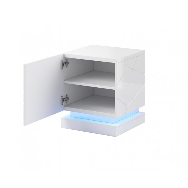 QIU bedside table 2 pcs. 46x41.5x53 cm white glossy/white glossy