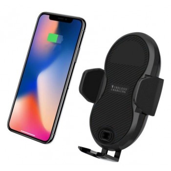 Techly Qi Wireless car charger with sucker with automatic adjustment