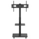 Stand / cart for TV Ergo-Office, max. load 50kg / 5kg shelf, max. VESA 600x400, built-in power strip, black, ER-304 B Stand / cart for TV Ergo-Office, max. load 50kg / 5kg shelf, max. VESA 600x400, built-in power strip, black, ER-304 B