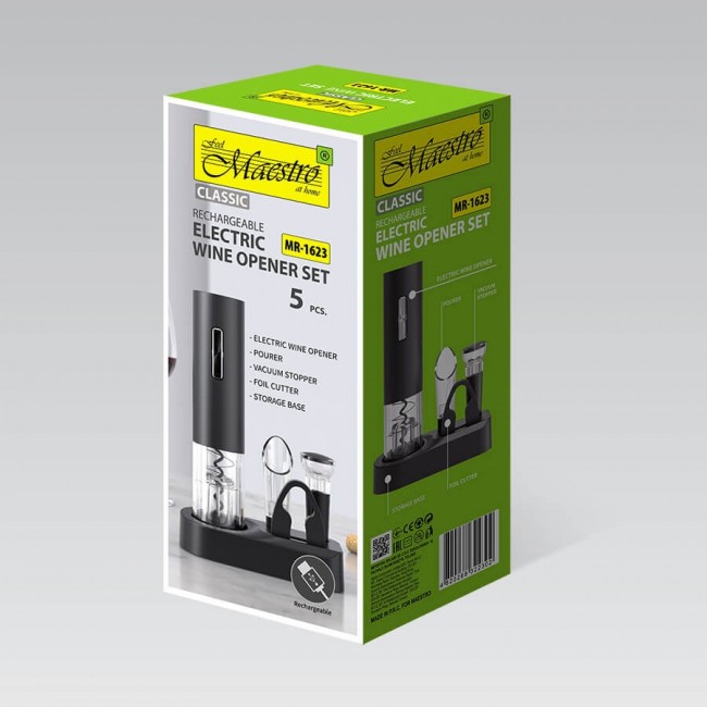 MAESTRO MR-1623 USB electric wine corkscrew MAESTRO MR-1623 USB electric wine corkscrew