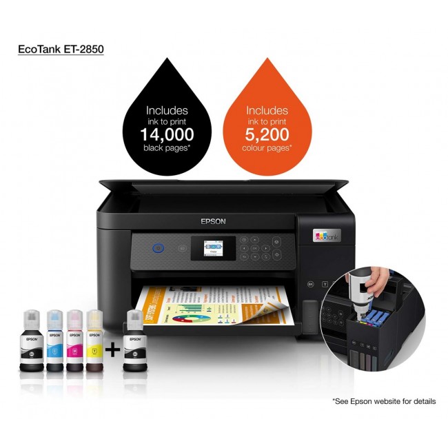 Printer Epson EcoTank ET-2850 3in1 Inkjet A4 WiFi/WLan Duplex Printer Epson EcoTank ET-2850 3in1 Inkjet A4 WiFi/WLan Duplex