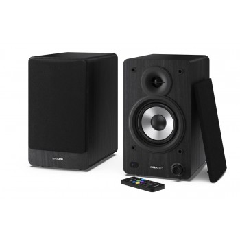 Sharp Bookshelf Speakers 2-way Black Wired & Wireless 60 W