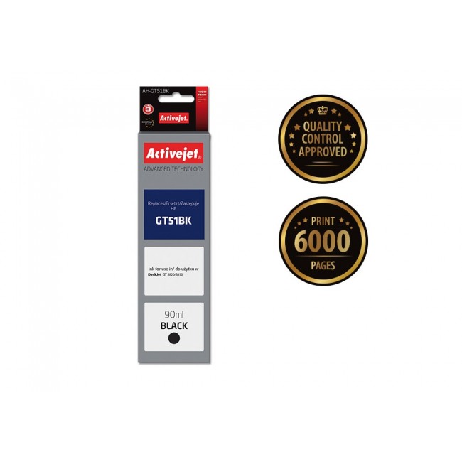 Activejet AH-GT51Bk ink (replacement for HP GT-51BK M0H57AE Supreme 90 ml black) Activejet AH-GT51Bk ink (replacement for HP GT-51BK M0H57AE Supreme 90 ml black)