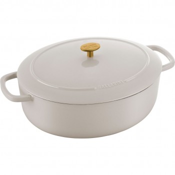 BALLARINI BELLAMONTE Cast iron pot oval 7.5 ltr, ivory