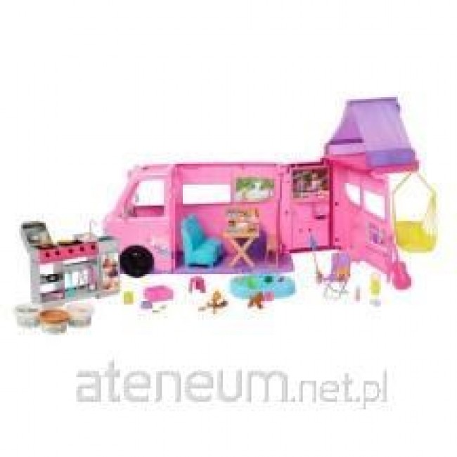 Barbie Dream Camper Playset with Roof Tent, BBQ Grill with Color-Change Feature & 60+ Accessories Barbie Dream Camper Playset with Roof Tent, BBQ Grill with Color-Change Feature & 60+ Accessories