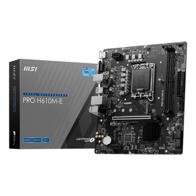 MSI PRO H610M-E motherboard Intel H610 LGA 1700 micro ATX MSI PRO H610M-E motherboard Intel H610 LGA 1700 micro ATX
