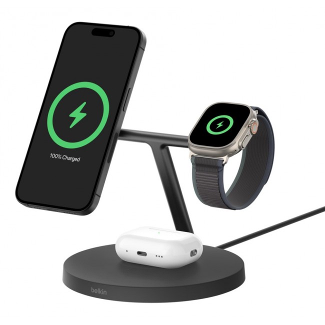 Belkin BoostCharge Pro Headphones, Smartphone, Smartwatch Black USB Wireless charging Fast charging Indoor