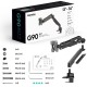 ONKRON G90-B Swivel and tilt desk mount for 13 -34 monitors, max. 10 kg, with rotation, black