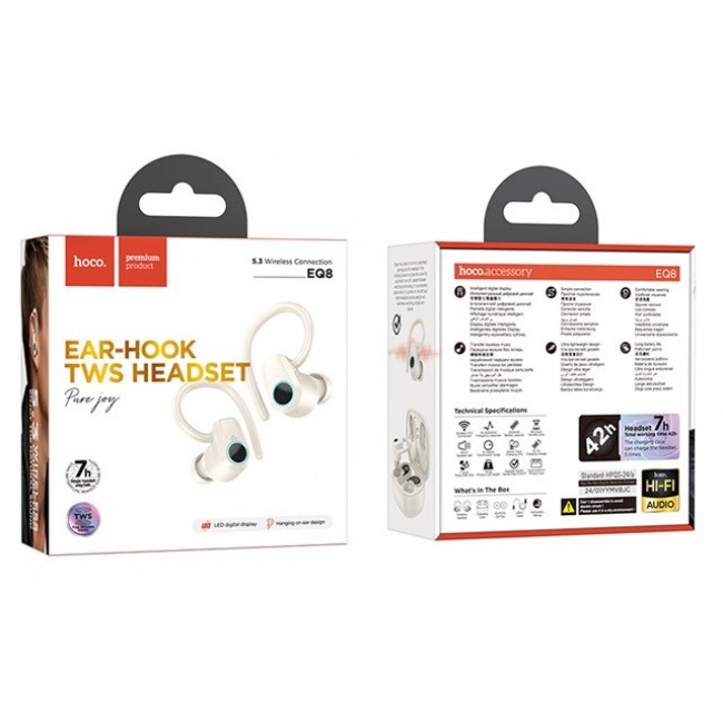 Hoco EQ8 Pure Joy Headset Wireless In-Ear Calls/Music Bluetooth White Hoco EQ8 Pure Joy Headset Wireless In-Ear Calls/Music Bluetooth White