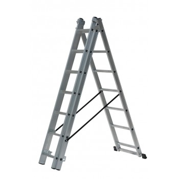 Aluminum ladder 3x9 steps 150kg stair adaptation