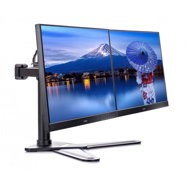 iiyama The DS1002D-B1 is a desk mount stand for two flat screens up to 30 