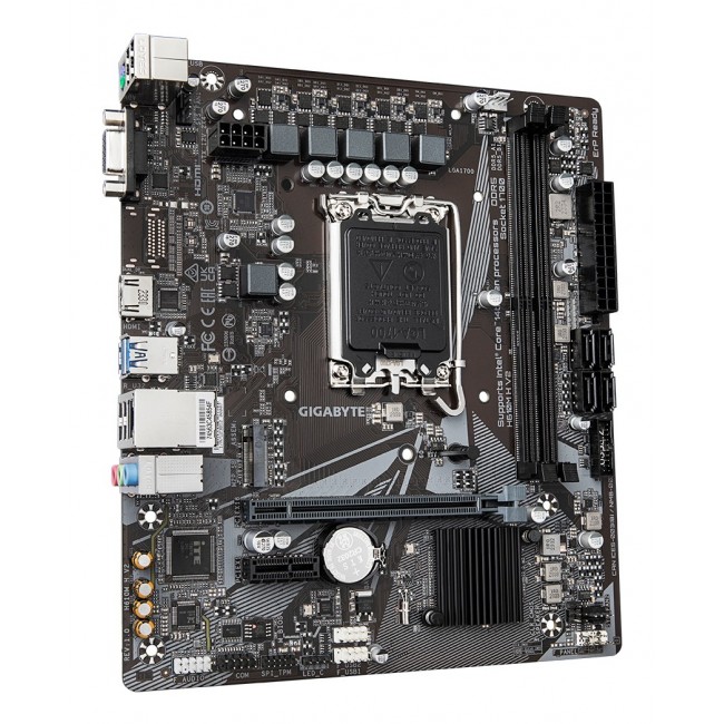 GIGABYTE H610M H V2 Motherboard - Supports Intel Core 14th CPUs, 4+1+1 Hybrid Digital VRM, up to 5600MHz DDR5, 1xPCIe 3.0 M.2, GbE LAN, USB 3.2 Gen 1