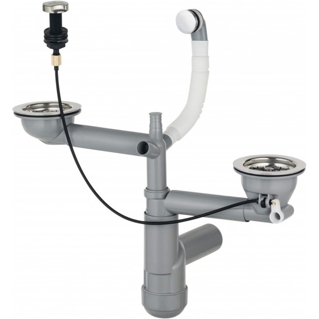 Siphon for 1.5- and 2-bowl granite sink - Space-Saver