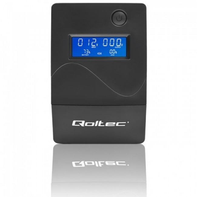 Qoltec Monolith uninterruptible power supply (UPS) Double-conversion (Online) 0.65 kVA 360 W 2 AC outlet(s)