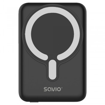 Savio POWERBANK BA-12 10000 mAh, black, magnetic