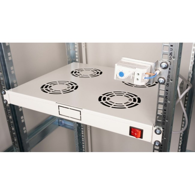 Equip Cooling Fans 19', 1U, 4FANS, RAL7035 Grey