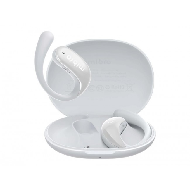 Mibro OpenEar Pro white headphones with charging case