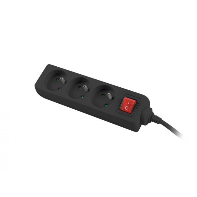 Lanberg PS1-03E-0300-BK power extension 3 m 3 AC outlet(s) Indoor/outdoor Black
