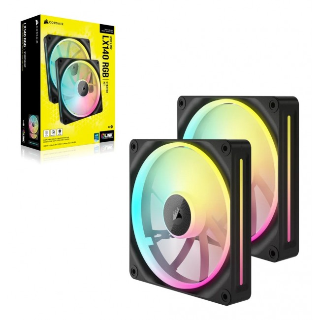 Corsair CO-9051028-WW computer cooling system Computer case Fan 14 cm Black 2 pc(s) Corsair CO-9051028-WW computer cooling system Computer case Fan 14 cm Black 2 pc(s)