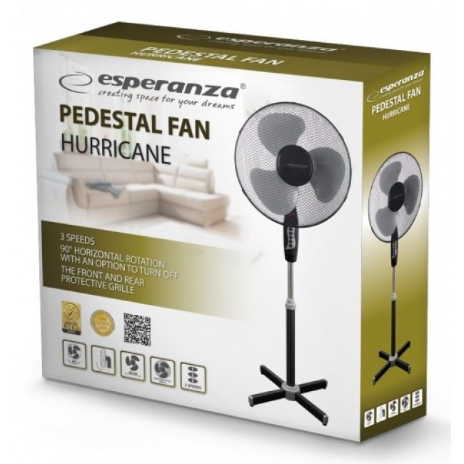 Esperanza EHF001KE household fan Black, Chrome