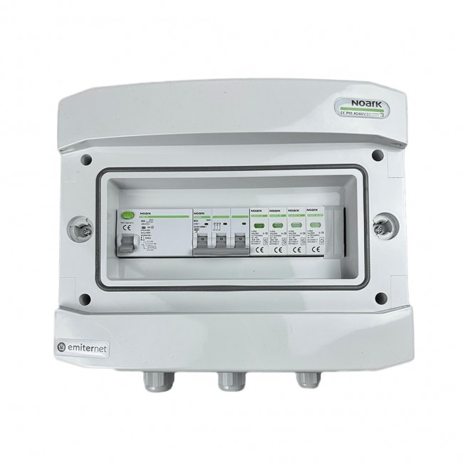 Switchgear attached AC hermetic IP65 EMITTER with surge arrester AC Noark type 2, 10A 3-F, RCD type A 40A/300mA