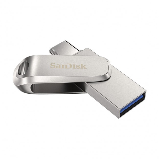 SanDisk Ultra Dual Drive Luxe USB flash drive 256 GB USB Type-A / USB Type-C 3.2 Gen 1 (3.1 Gen 1) Stainless steel