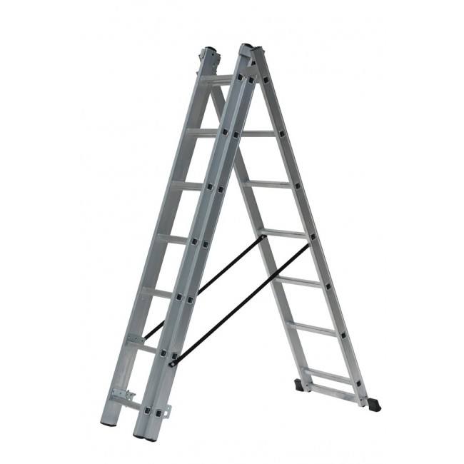 AWTOOLS ALUMINUM LADDER 3x11 STEPS 150KG ADAPTATION FOR STAIRS