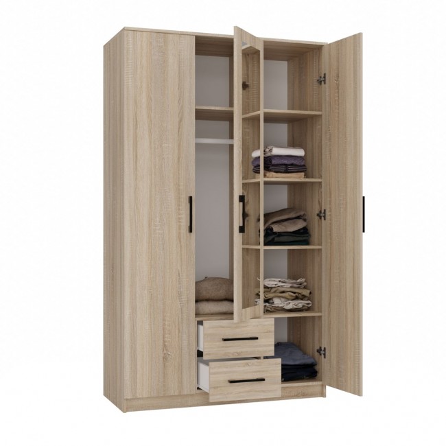 Topeshop ROMANA 120 SON L bedroom wardrobe/closet 6 shelves 3 door(s) Oak Topeshop ROMANA 120 SON L bedroom wardrobe/closet 6 shelves 3 door(s) Oak