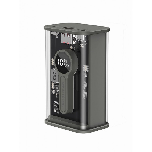 Gembird PB09-TQC3-01 power bank Lithium Polymer (LiPo) 9000 mAh Black, Transparent Gembird PB09-TQC3-01 power bank Lithium Polymer (LiPo) 9000 mAh Black, Transparent