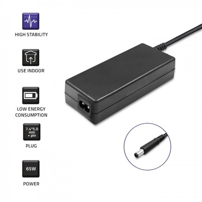 Qoltec 51519.65W Power adapter for Dell | 65W | 19.5V | 3.34A | 7.4*5.0+pin | +power cable Qoltec 51519.65W Power adapter for Dell | 65W | 19.5V | 3.34A | 7.4*5.0+pin | +power cable