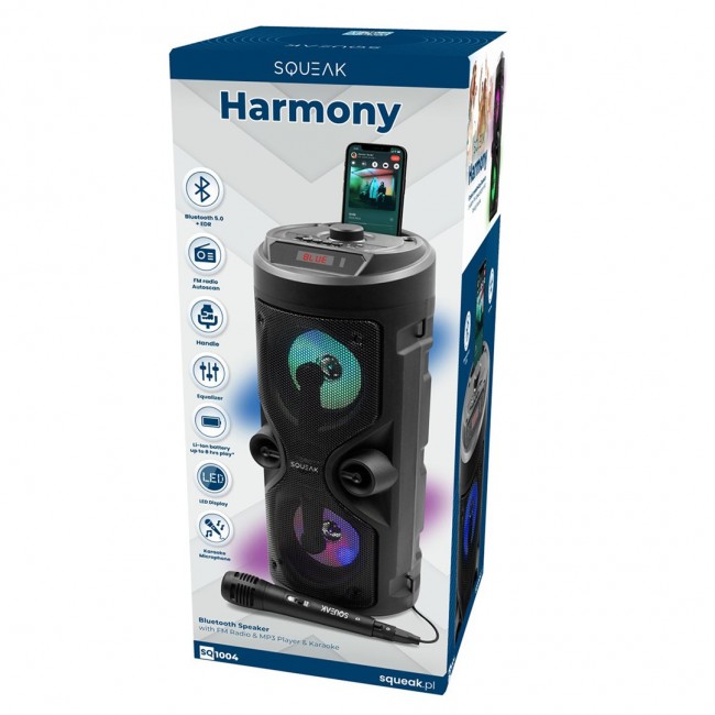 SQUEAK KARAOKE SPEAKER HARMONY BT 5.0 SQ1004 SQUEAK KARAOKE SPEAKER HARMONY BT 5.0 SQ1004