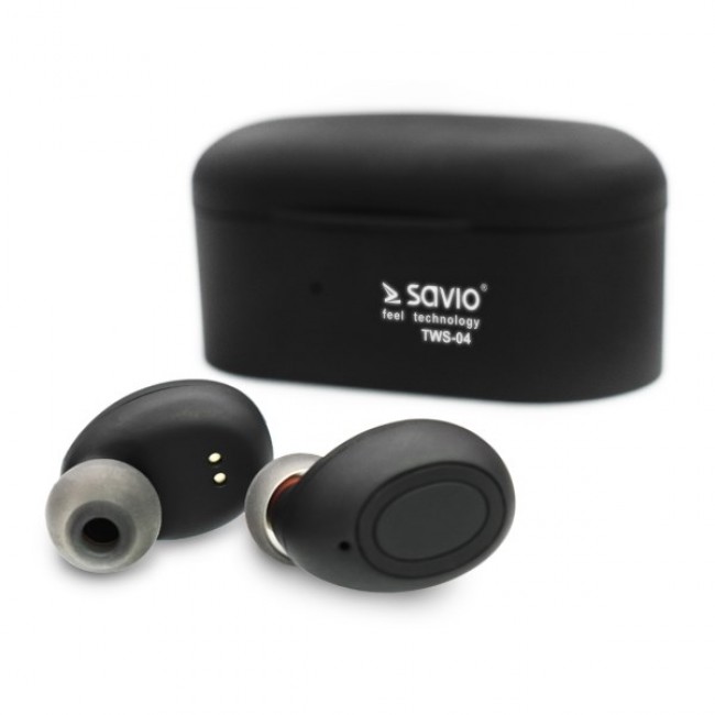 Savio TWS-04 Wireless Bluetooth Earphones Black,Graphite Savio TWS-04 Wireless Bluetooth Earphones Black,Graphite