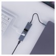 Savio AK-57 USB-C - 3 x USB-A HUB with RJ-45 Gigabit Ethernet adapter, 5000 Mbit/s, grey