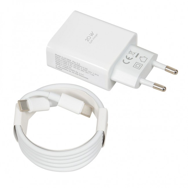 Wall charger iBOX C-36 GaN PD20W, white