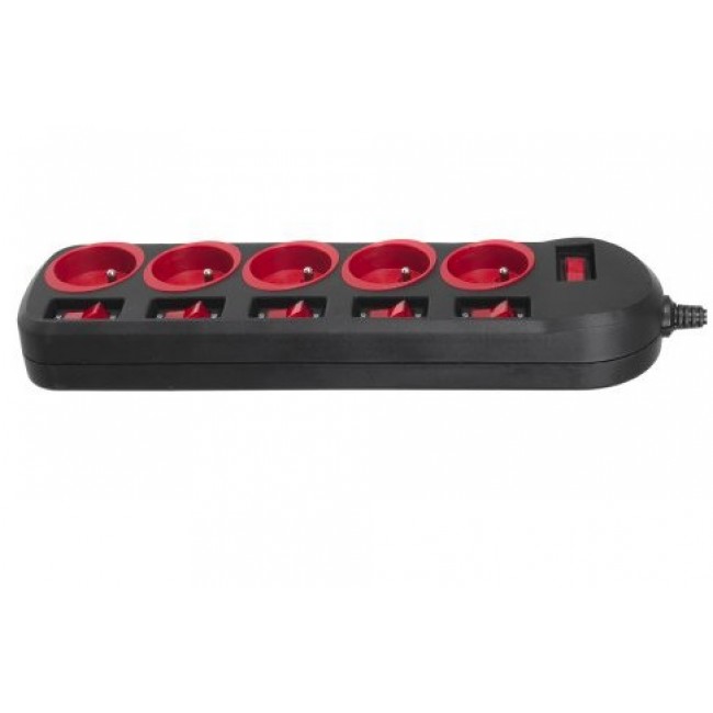 Maclean MCE204 power extension 1.5 m 5 AC outlet(s) Indoor Black, Red Maclean MCE204 power extension 1.5 m 5 AC outlet(s) Indoor Black, Red