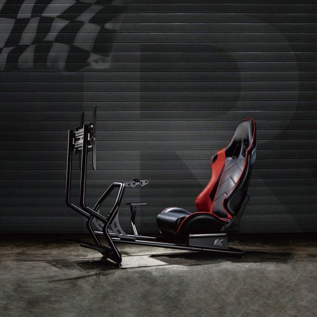 NanoRS RS160 Gaming Chair Racing Simulator Stand 3 in 1 PC Console Gamers Synthetic Leather Cover Steering Wheel Stand TV Bracket Up to 50 NanoRS RS160 Gaming Chair Racing Simulator Stand 3 in 1 PC Console Gamers Synthetic Leather Cover Steering Wheel Stand TV Bracket Up to 50