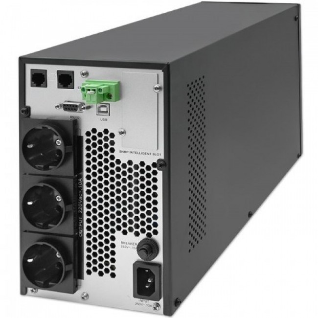 Qoltec 52281 uninterruptible power supply (UPS) Double-conversion (Online) 2 kVA 2000 W 3 AC outlet(s) Qoltec 52281 uninterruptible power supply (UPS) Double-conversion (Online) 2 kVA 2000 W 3 AC outlet(s)