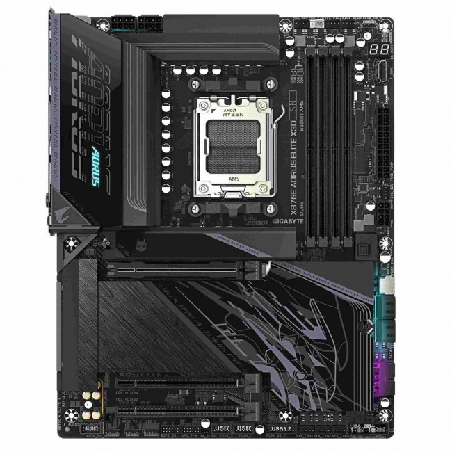 GIGABYTE X870E AORUS ELITE X3D Motherboard - Supports AMD Ryzen 9000 CPUs, 16+2+2 Phases Digital VRM, up to 9000Hz DDR5 (OC), 2xPCIe 5.0 + 2xPCIe 4.0, Wi-Fi 7, 5GbE LAN, USB 4 GIGABYTE X870E AORUS ELITE X3D Motherboard - Supports AMD Ryzen 9000 CPUs, 16+2+2 Phases Digital VRM, up to 9000Hz DDR5 (OC), 2xPCIe 5.0 + 2xPCIe 4.0, Wi-Fi 7, 5GbE LAN, USB 4