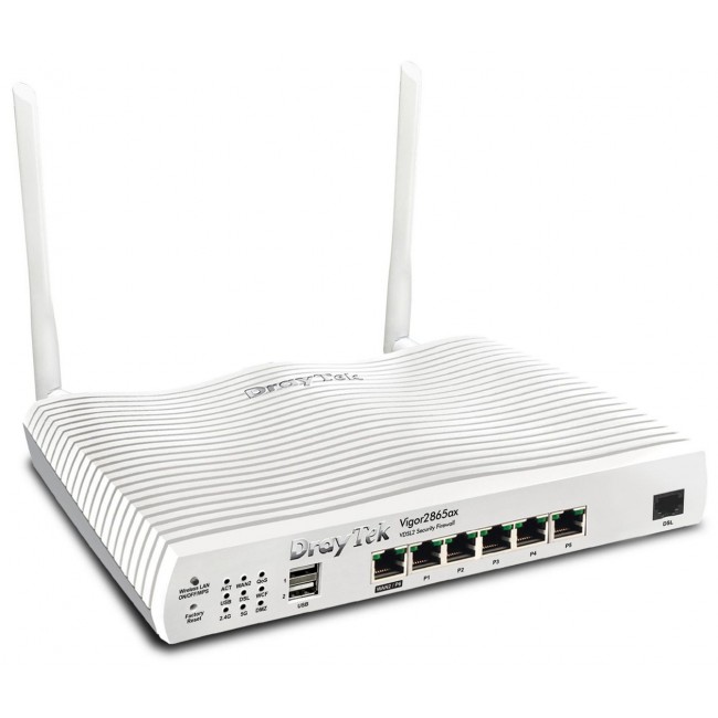 DrayTek Vigor 2865ax wireless router Gigabit Ethernet Dual-band (2.4 GHz / 5 GHz) White DrayTek Vigor 2865ax wireless router Gigabit Ethernet Dual-band (2.4 GHz / 5 GHz) White