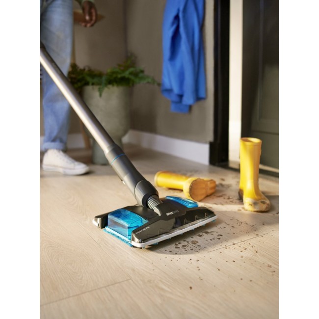 Philips 8000 series XC8057/01 stick vacuum/electric broom Battery Dry&wet Cyclonic Bagless 0.6 L Aqua colour, Black