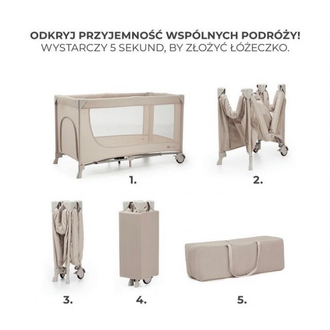 Kinderkraft Joy 2 travel cot, beige Kinderkraft Joy 2 travel cot, beige