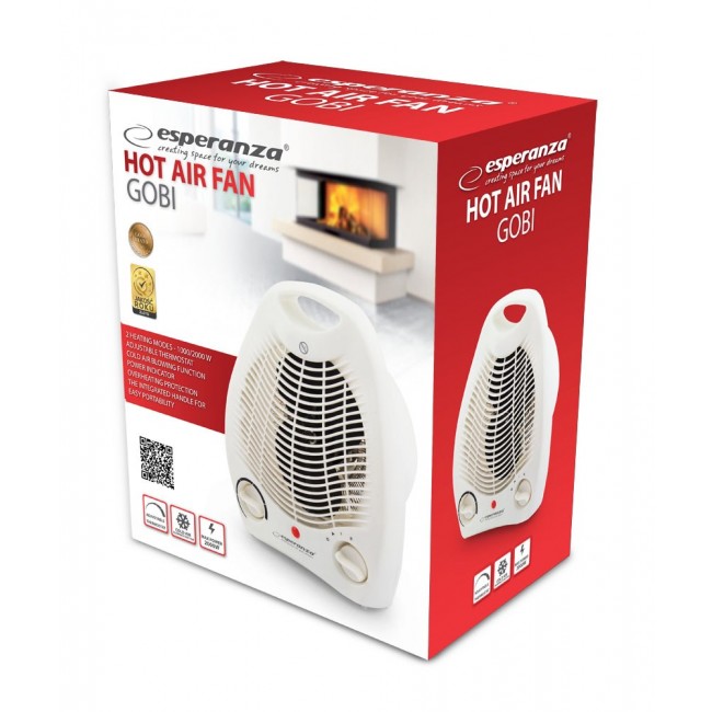 Esperanza EHH011 electric space heater Indoor White 1000/2000 W Esperanza EHH011 electric space heater Indoor White 1000/2000 W