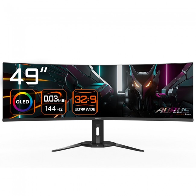 GIGABYTE CO49DQ OLED Curved Gaming Monitor - 5120x1440(DQHD), 1800R, 144Hz, 0.03ms, KVM, FreeSync Premium Pro, HDMI 2.1