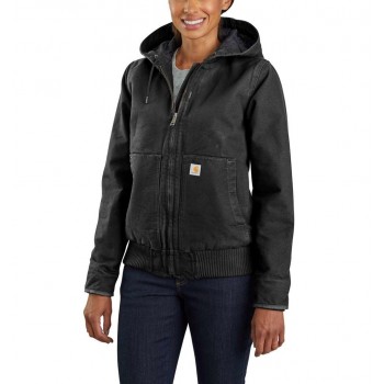 Kurtka ocieplana damska Carhartt Washed Duck Active Jackets - black rozmiar: s