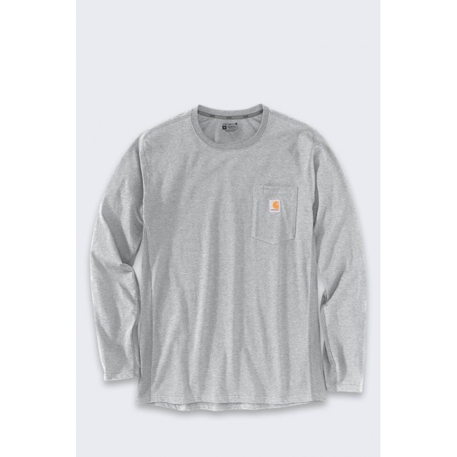 Bluza bez kaptura Carhartt Midweight L/S Pocket T-Shirt - heather grey rozmiar: m