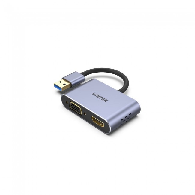 UNITEK V1304A video cable adapter 0.15 m USB Type-A HDMI + VGA (D-Sub) Grey UNITEK V1304A video cable adapter 0.15 m USB Type-A HDMI + VGA (D-Sub) Grey