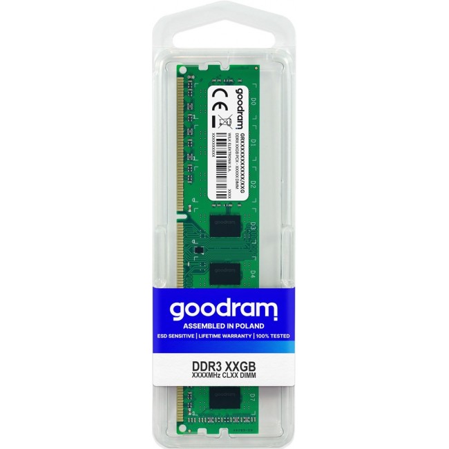 Goodram GR1600D3V64L11/8G memory module 8 GB DDR3 1600 MHz Goodram GR1600D3V64L11/8G memory module 8 GB DDR3 1600 MHz