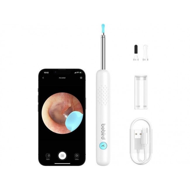Bebird R1 White | Otoscope with Ear Cleaning Camera | 1080p, 180mAh Bebird R1 White | Otoscope with Ear Cleaning Camera | 1080p, 180mAh