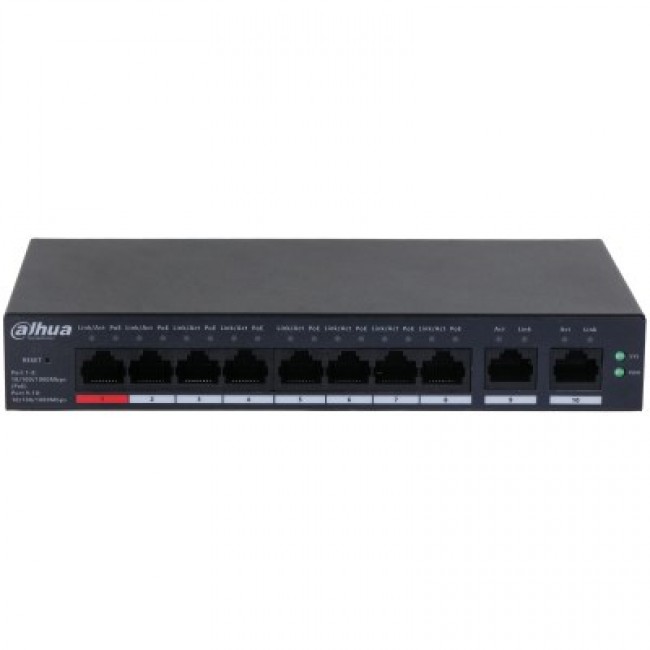 Dahua Technology DH-CS4010-8GT-110 network switch Managed L2 Gigabit Ethernet (10/100/1000) Power over Ethernet (PoE) Black